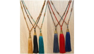 bali mix beads tassels necklace with golden caps handmade new design